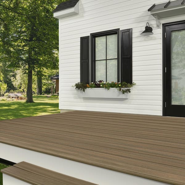 Trex - Enhance Naturals 1 in. x 6 in. x 16 ft. Toasted Sand Grooved Edge Brown Composite Deck Board
