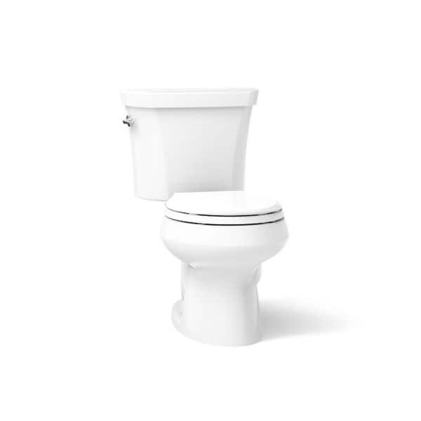 Wellworth 12 in. Rough In 2-Piece 1.1 GPF Dual Flush Round Toilet in White Seat Not Included