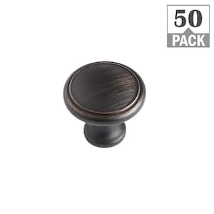 1.16 in. Oil Rubbed Bronze Round Top Ring Cabinet Knob (50-Pack)
