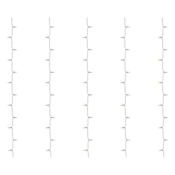 300-Light 10 ft. Indoor/Outdoor Plug-In Integrated LED Mini Bulb 10-Strand Willow Curtain String Light Set, 1-Pack