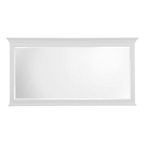 Home Decorators Collection Moorpark 60 in. W x 31 in. H Single Framed Wall Mirror in White