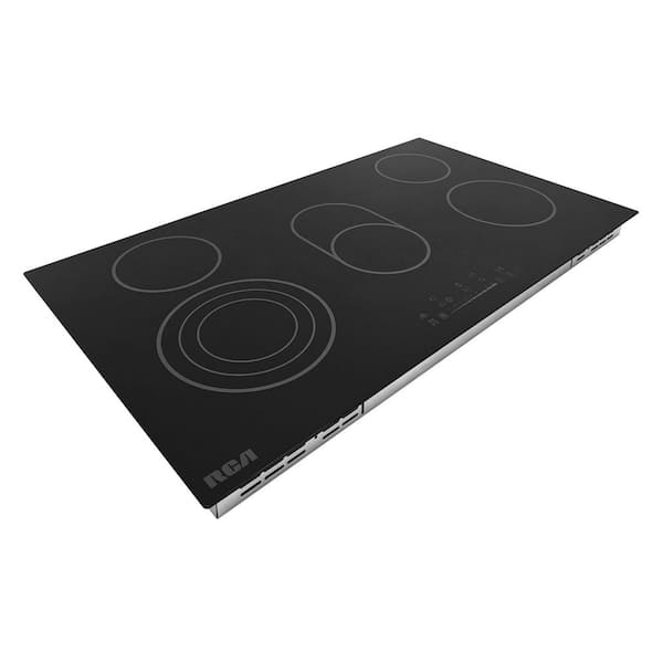 36 in. Sterling Collection Drop-In Electric Ceramic Glass Cooktop, 5 Burners, Triple Zone Element, Sync Burner, Black