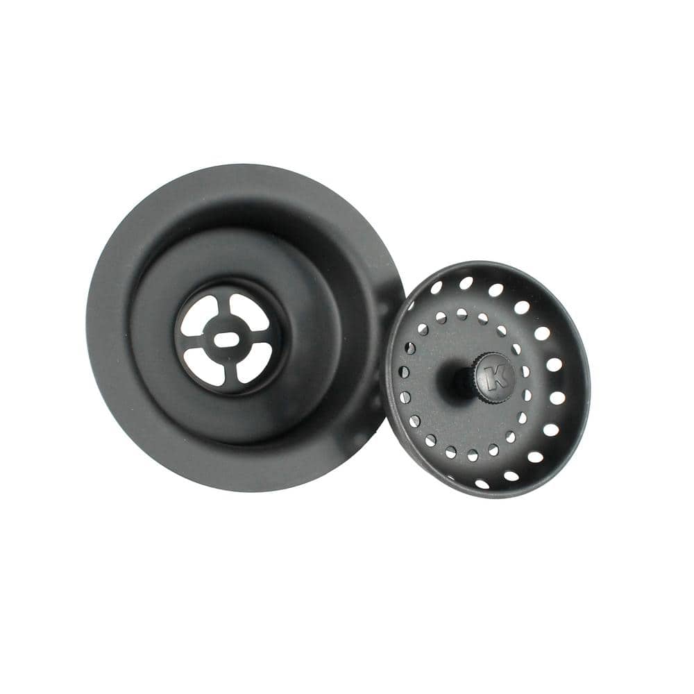 Black Stainless Steel Kitchen Sink Strainer with Fixed Post Basket