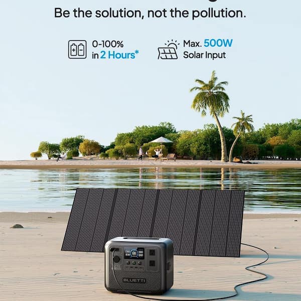 BLUETTI 1000-Watt Continuous/1500W Peak Output Power Station AC70 Push Button Start LiFePO4 Battery Solar Generator for Outdoor