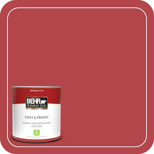 BEHR PREMIUM PLUS 1 qt. Home Decorators Collection #HDC-SM14-10 Intrigue Red Flat Low Odor Interior Paint & Primer