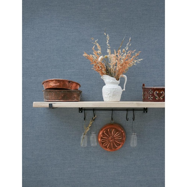 Chambray Denim Blue Pre-Pasted Non-Woven Wallpaper