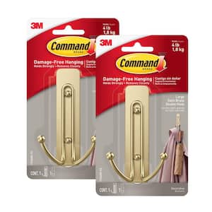 command hooks heaviest weight X-Large Satin Brass Triple Hook, 1 Hook, 3 Strips, Damage-Free Hanging with Adhesive Strips, No Tools Wall Hook for Hanging Decorations in Living Spaces : Home & Kitchen Command 15 Lb White XL Heavyweight Wall Hook lets you decorate and organize your dorm room or apartment how you want Command™ 20 lb X-Large White