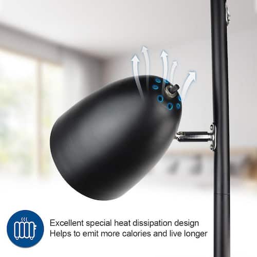 65.3 in. Matte Black 3-Light Floor Lamp WITH LED Bulbs Included Floor Lamps