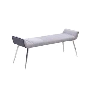 Mirnas Gray Dining Bench with No Back 17 in.