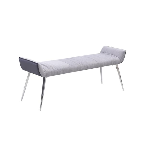 Best Quality Furniture Mirnas Gray Dining Bench with No Back 17 in.