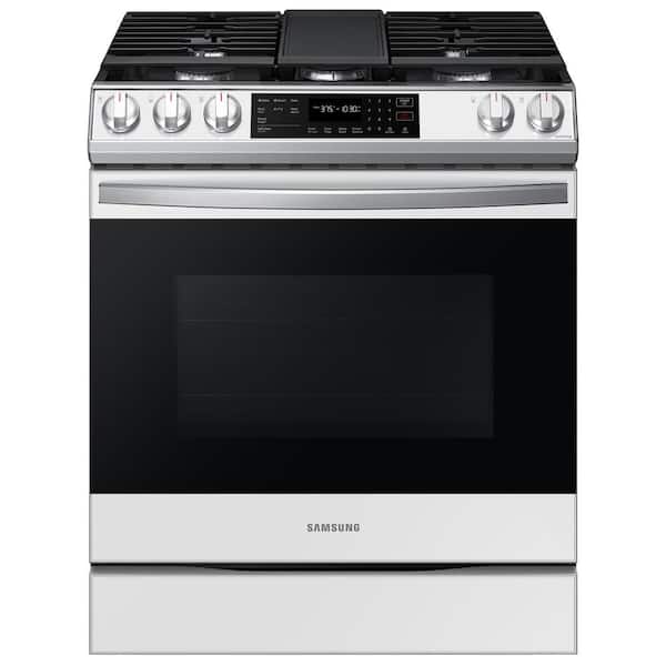 Samsung 30-in 5 Burners 6-cu ft Self-cleaning Air Fry Convection
