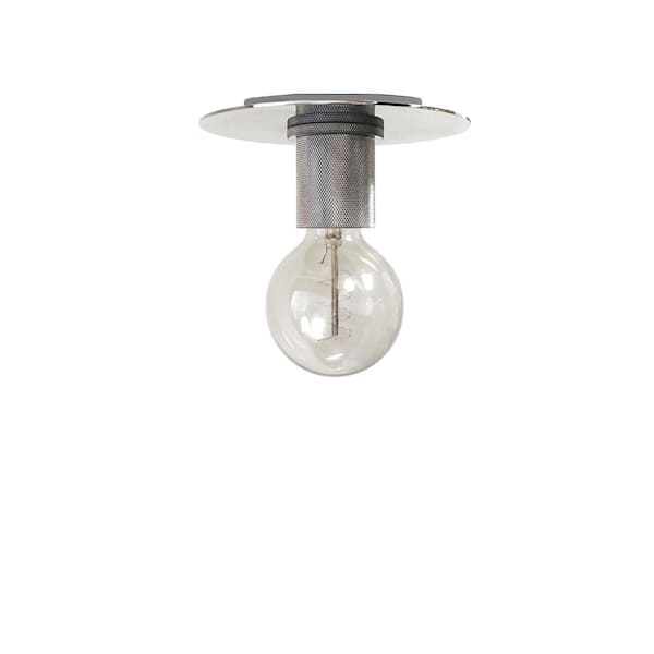 Dainolite Roswell 3.3 in. H 1-Light Polished Chrome Flush Mount with No Shade