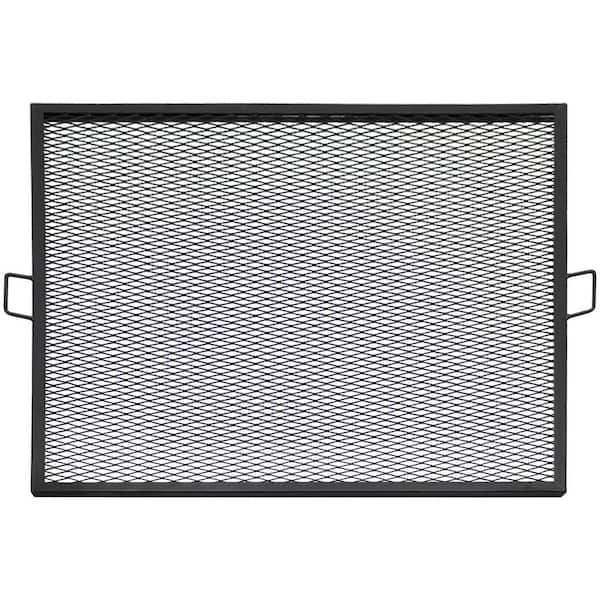 Sunnydaze Decor 40 in. X-Marks Black Steel Square Fire Pit Cooking Grill Grate