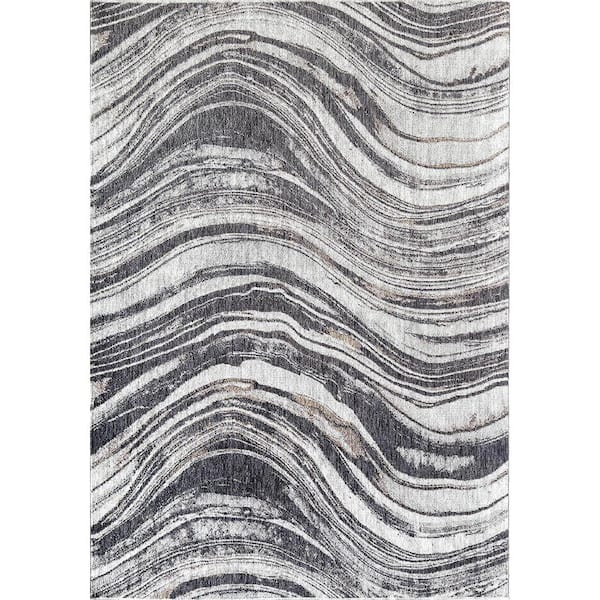 Mason Brooks Celestia Gray Shore 2'6"x8' Contemporary Green Area Rug