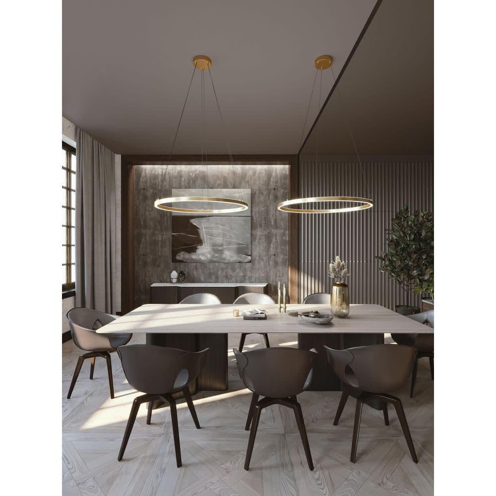 Glo 40-Watt 2-Light Satin Brass Shaded Pendant Light price history on PriceWatchPro
