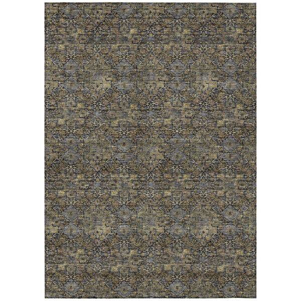 Chantille Machine Washable Indoor/Outdoor Abstract ACN2783 Black 8 ft. x 10 ft. Area Rug