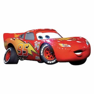 5 in. x 19 in. Cars Lightening McQueen 4-Piece Peel and Stick Giant Wall Decal
