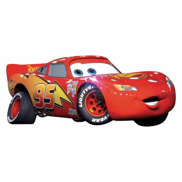 RoomMates 5 in. x 19 in. Cars Lightening McQueen 4-Piece Peel and Stick Giant Wall Decal