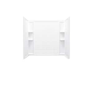 Ensemble Tile 33-1/4 in. x 60 in. x 55-1/4 in. 3-Piece Direct-to-Stud Tub and Shower Wall Set in White