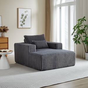 73.6 in. Square Arm Polyester Modern Straight Sofa in Navy Blue