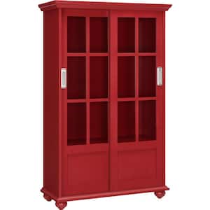 Abel Place 51 in. Red Wood 4-shelf Standard Bookcase with Adjustable Shelves