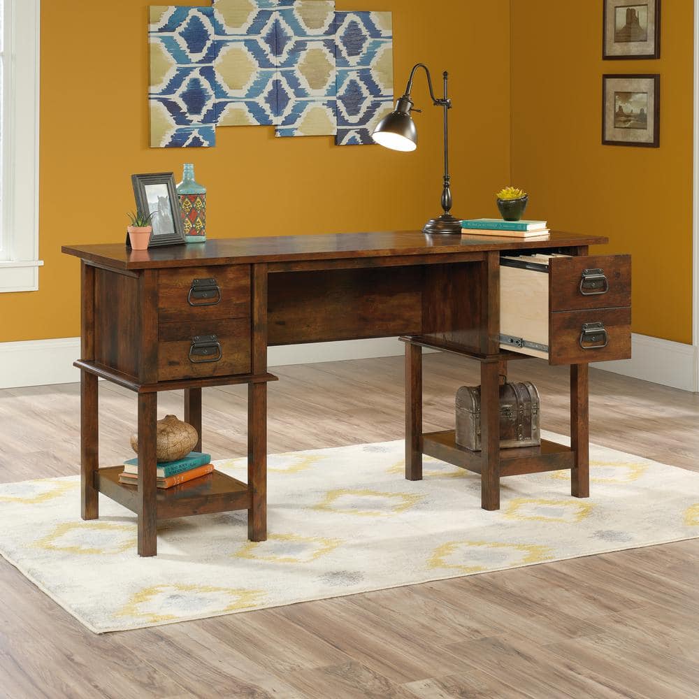 Curado Cherry Spacious Home Office Desk with File Storage