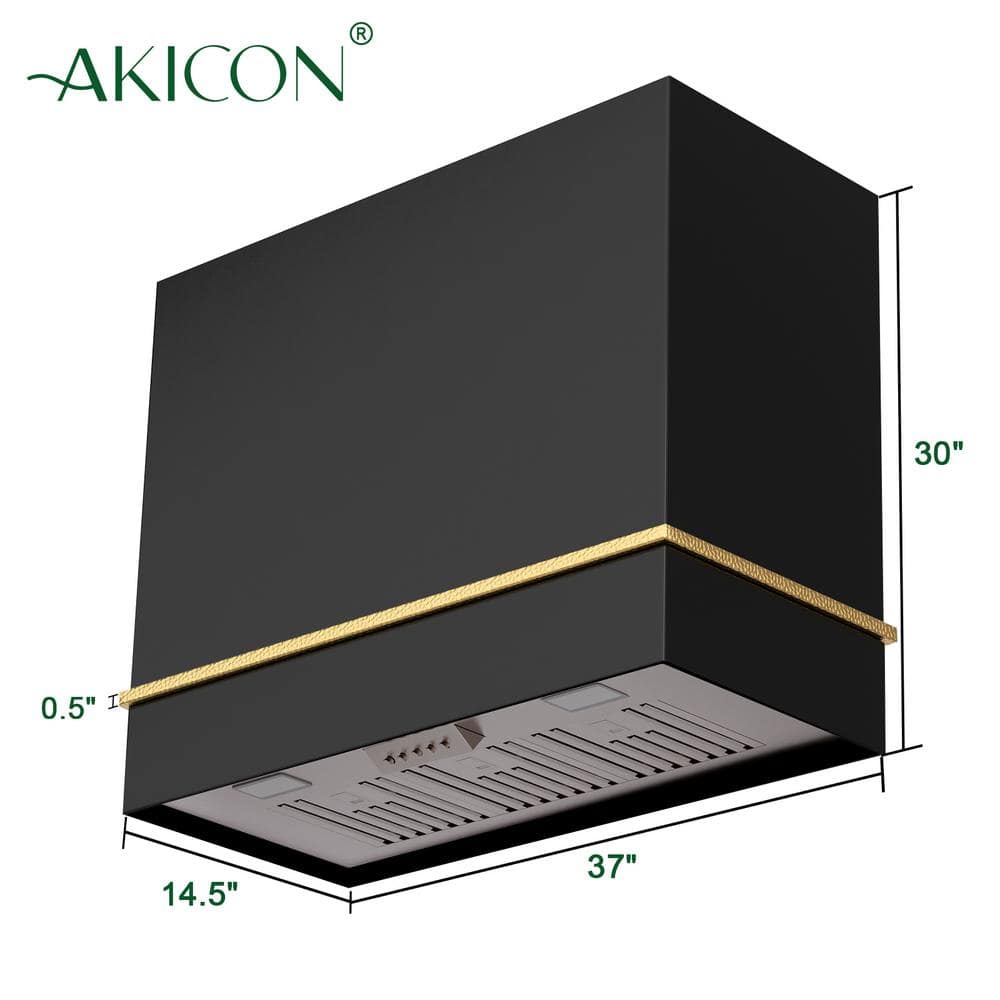 36" Stainless Steel and Brass Wall-Mounted Range Hood