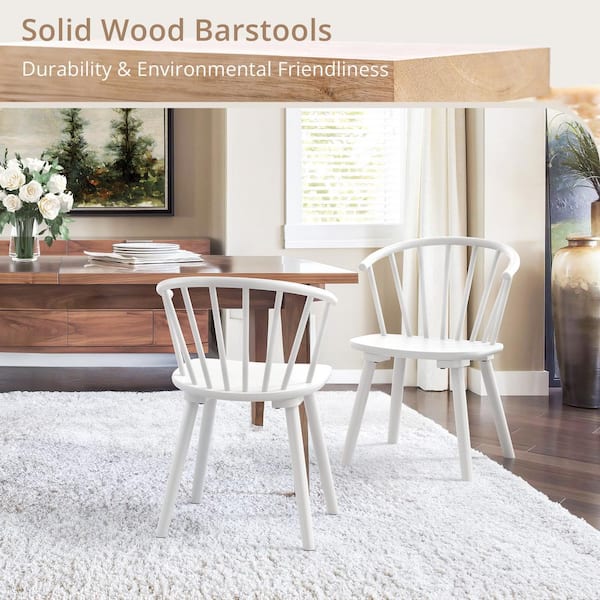 LUE BONA Winson White Solid Wood Talia Dining Chair Windsor Back