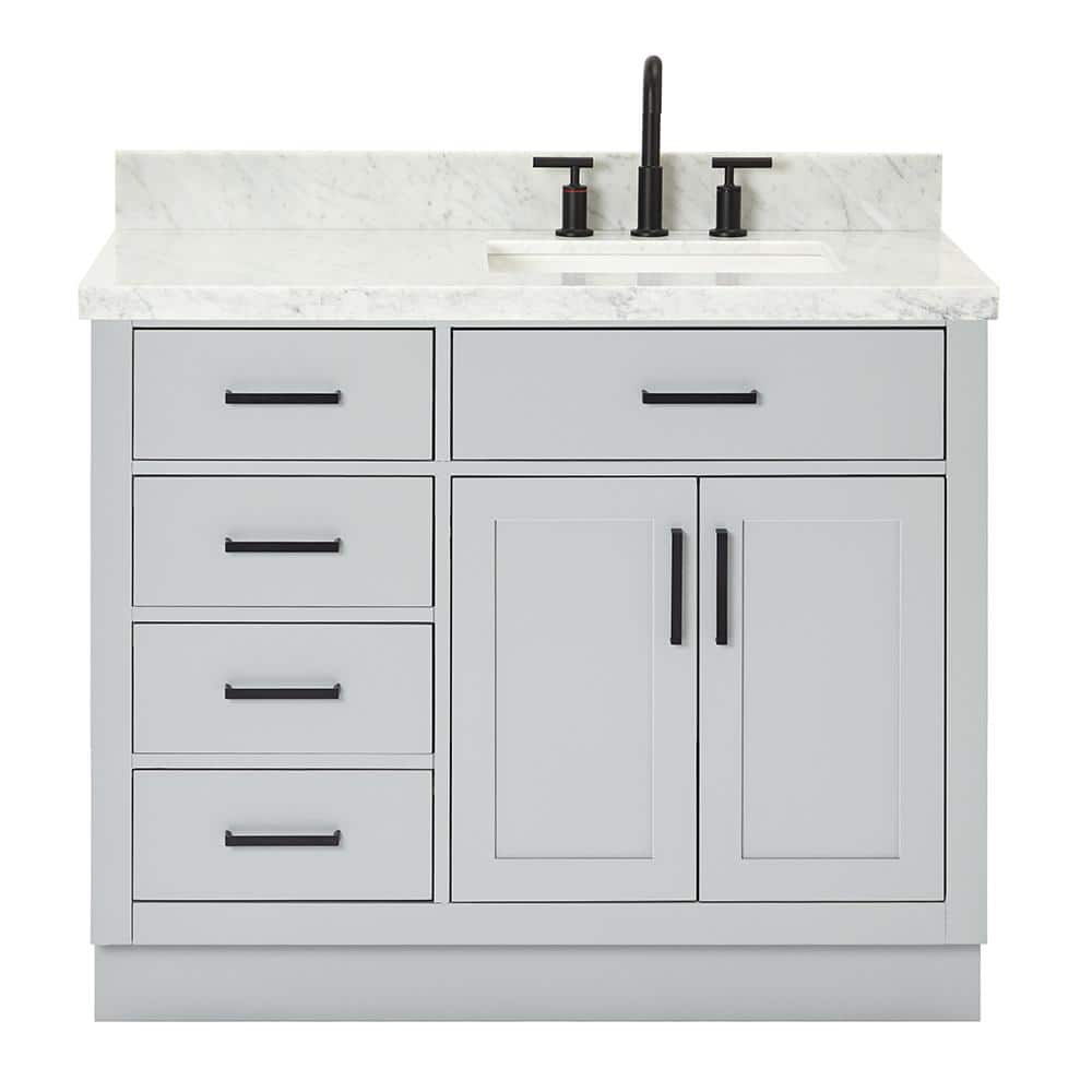 Hepburn 43" Gray Single Basin Vanity with Marble Top