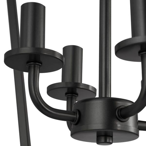 Emeritpro 4-Light Black Cage Chandelier Pendant Light with Iron