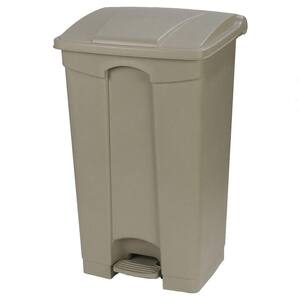12 Gal. Beige Rectangular Touchless Step-On Trash Can with Matching Lid