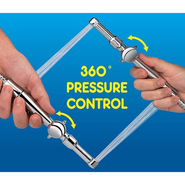 RinseWorks - Aquaus 360° Premium Hand-Held Bidet with Patented Dual Spray Pressure Controls in Chrome - NSF Certified