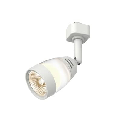 Frosted Middle Glass 1-Light White Linear Track Lighting Head
