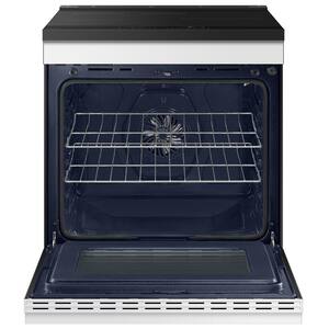 30 in. 6.3 cu. ft. 4-Element Bespoke Smart Slide-In Induction Range with Air Sous Vide in White Glass
