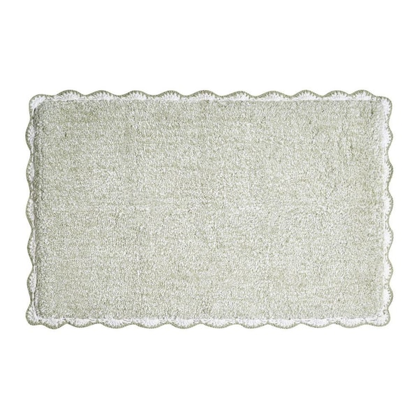 Laura Ashley Heathered Crochet Border Sage Green 20 in. x 32 in