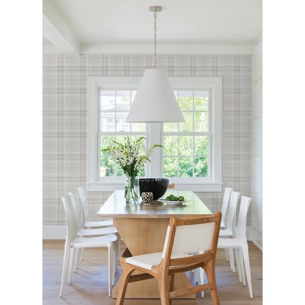 Sala White Plaid Paper Non-Pasted Matte Wallpaper