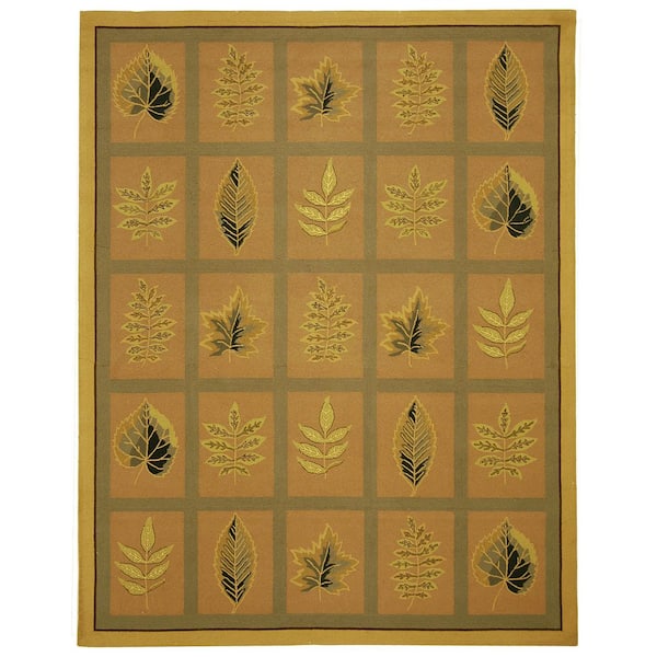 Chelsea 9 ft. x 12 ft. Tan Leaf Geometric Area Rug