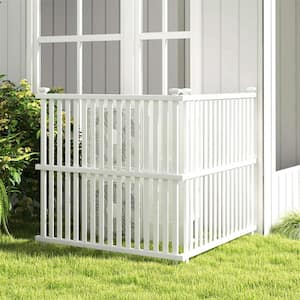 45 in. Plastic Garden Fence Panels with Metal Ground Stakes No Dig Trash Can Enclosure (Set of 2)