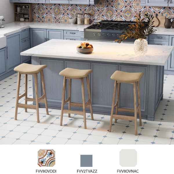 Merola Tile Vaudeville Octagon Nacar with Taco Azzuro 8 in. x 8 in