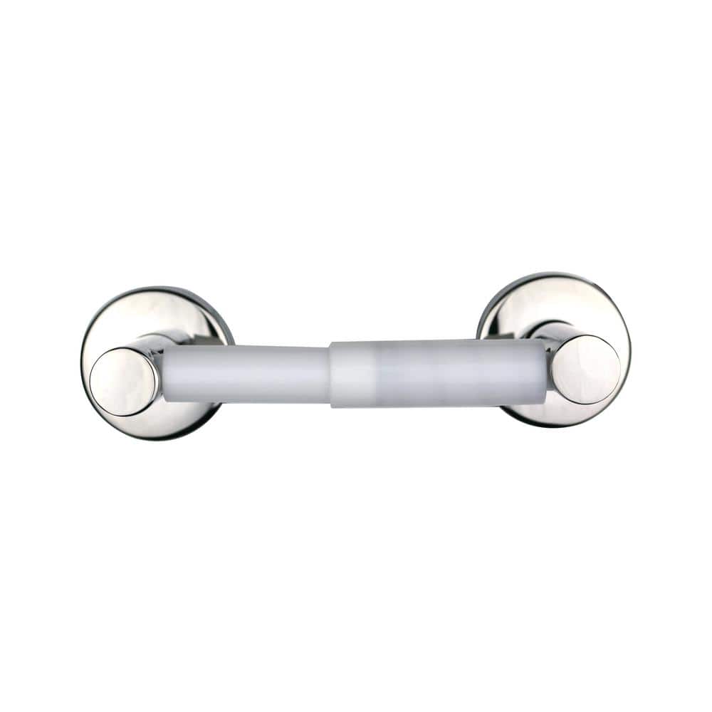 Polished Stainless Steel Bathroom Toilet Paper Holder with Spring-Loaded Roller