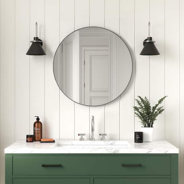 Round Bathroom Vanity Mirror, Round Bathroom Mirrors Metal Framed
