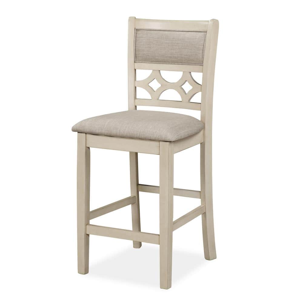 Mitchell Beige and Brown Solid Wood Round Counter Dining Set