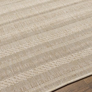 Llyr Cream/Light Brown Moroccan 4 ft. x 6 ft. Indoor/Outdoor Area Rug