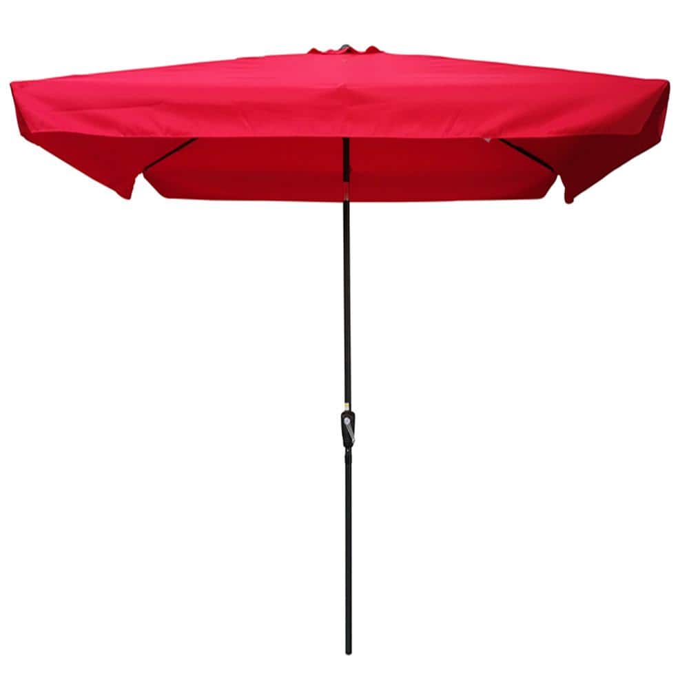 10 ft. x 6.5 ft. Aluminum Pole Market Patio Umbrellas with Crank and Push B