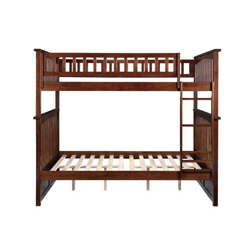 AFI Columbia Bunk Bed Full over Full in Walnut AB55504 - The Home Depot