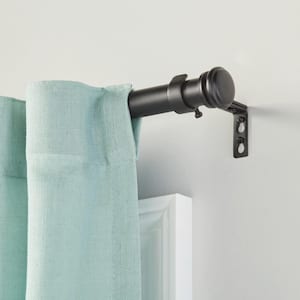 Mix And Match Matte Black Steel Single 5 in. Projection Curtain Rod Bracket (Set of 2)