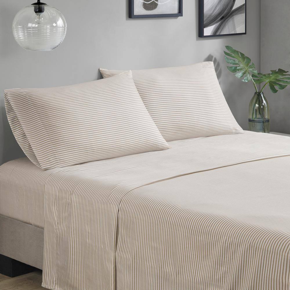 King Taupe and Grey Microfiber 7-Piece Bed in a Bag Set