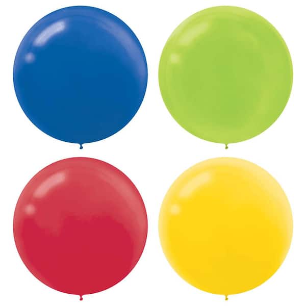 24 Latex Balloons 12" When Inflated Solid Colors Assorted 