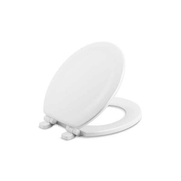 KOHLER Stonewood Quiet-Close Round Closed Front Toilet Seat in White (3-Pack)