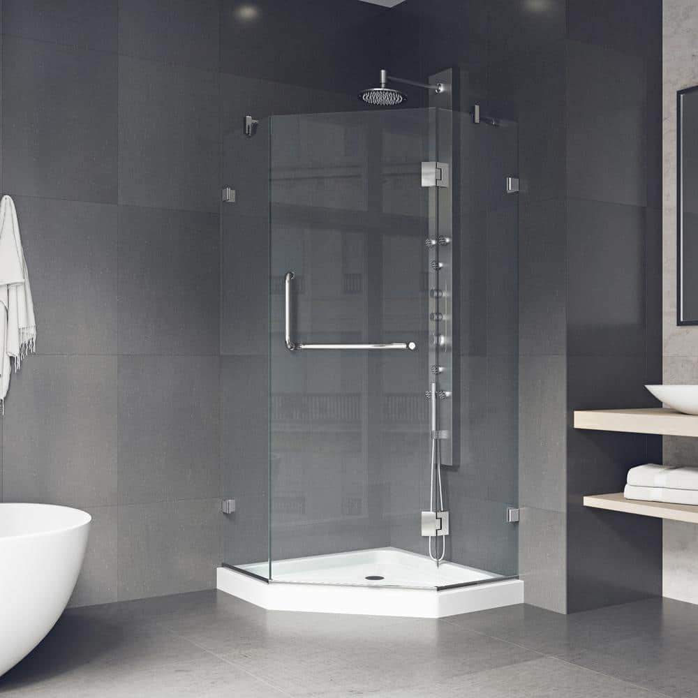 Piedmont 40" Frameless Clear Glass Neo-Angle Shower Enclosure